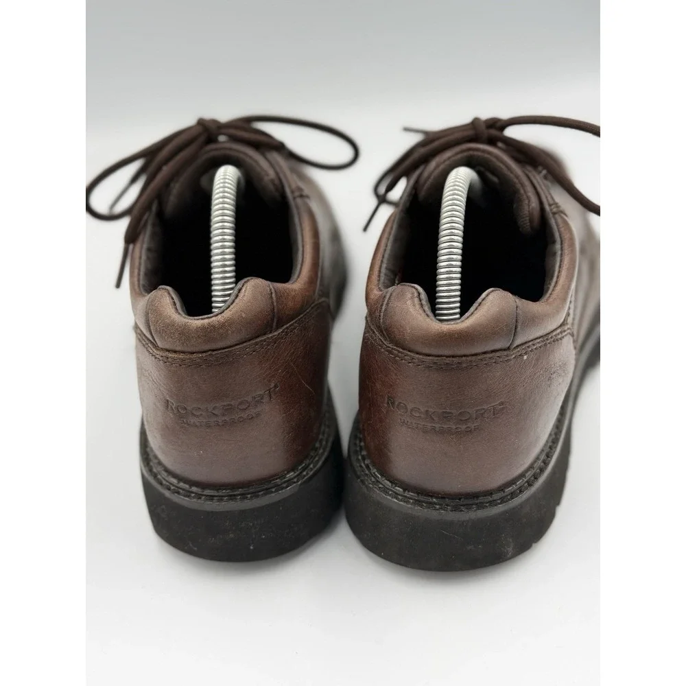 ROCKPORT Waterproof Hydro-Shield Oxford Shoes Mens Size 9.5 Brown Leather 500657